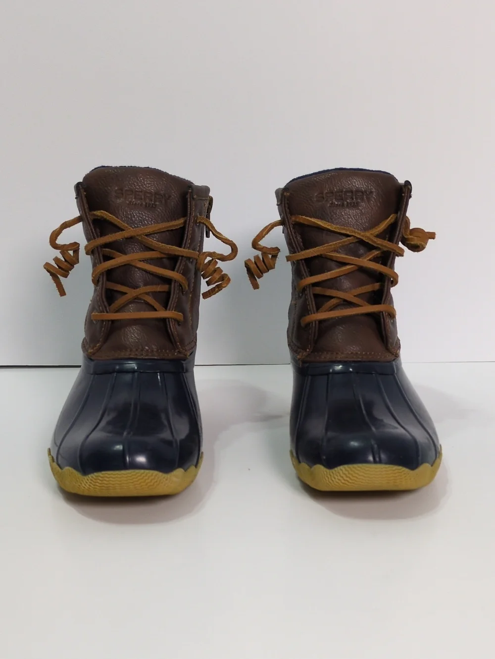 Sperry Top-Sider Girls Saltwater Duck Boots Size 3M Navy Brown